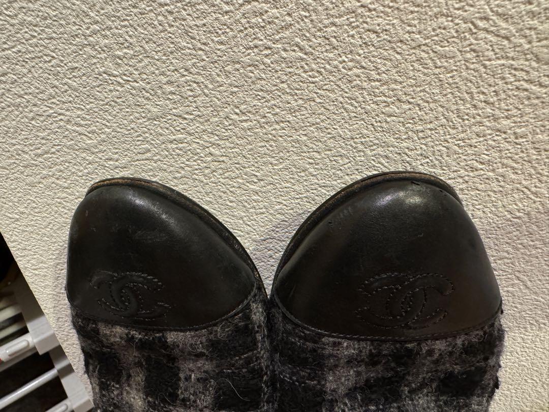 CHANEL フラットシューズ ツイード 36