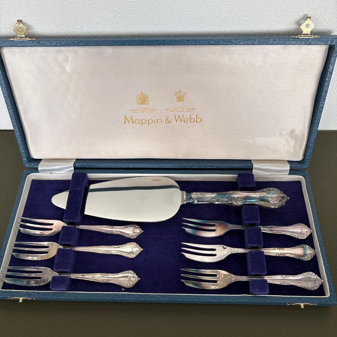 マッピン ウェッブ ケーキサーバー フォーク6本 銀仕上げ マッピンプレート目立った傷や汚れなし