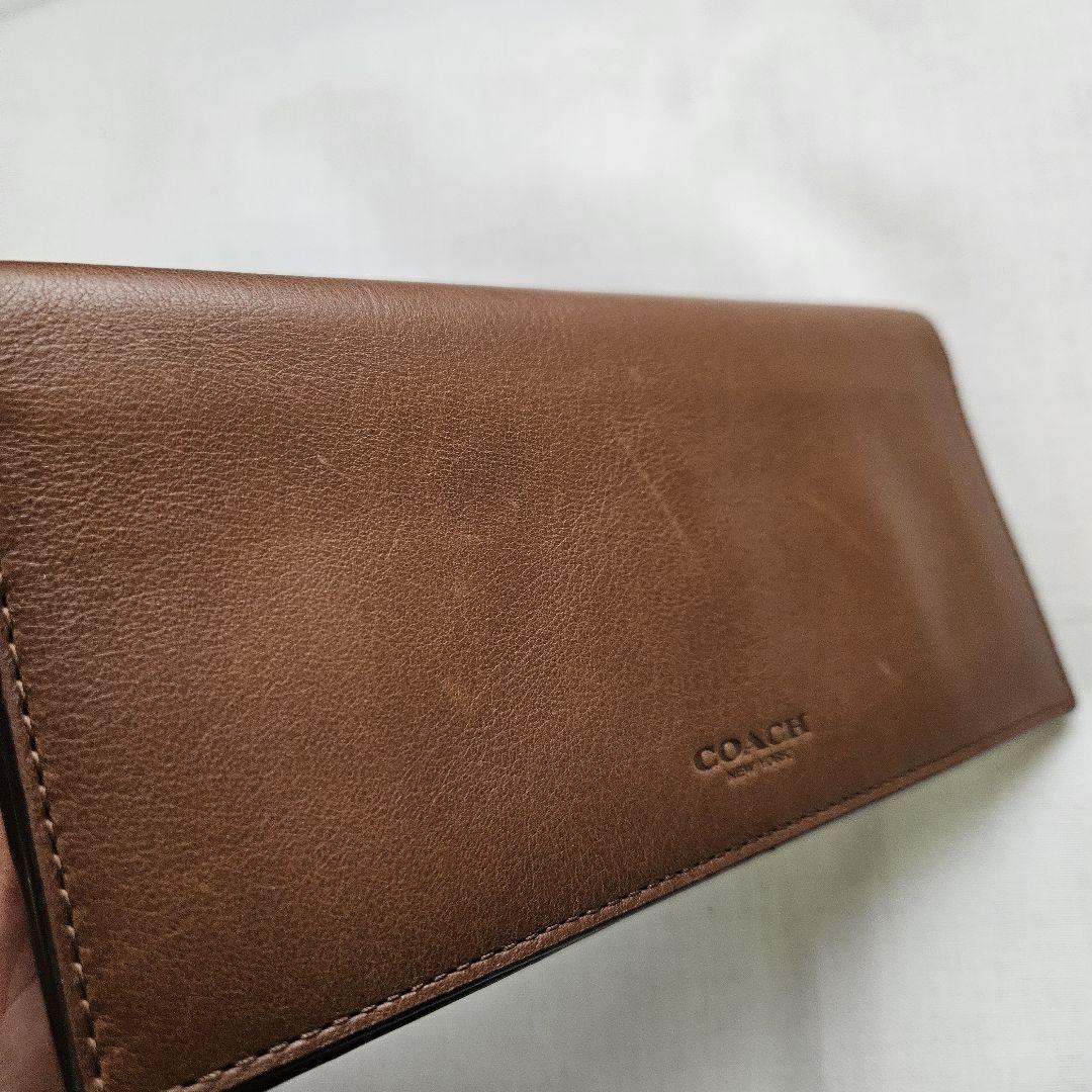 ◾COACH　コーチ　メンズ　ブレスト　ポケットウォレット　茶色◾