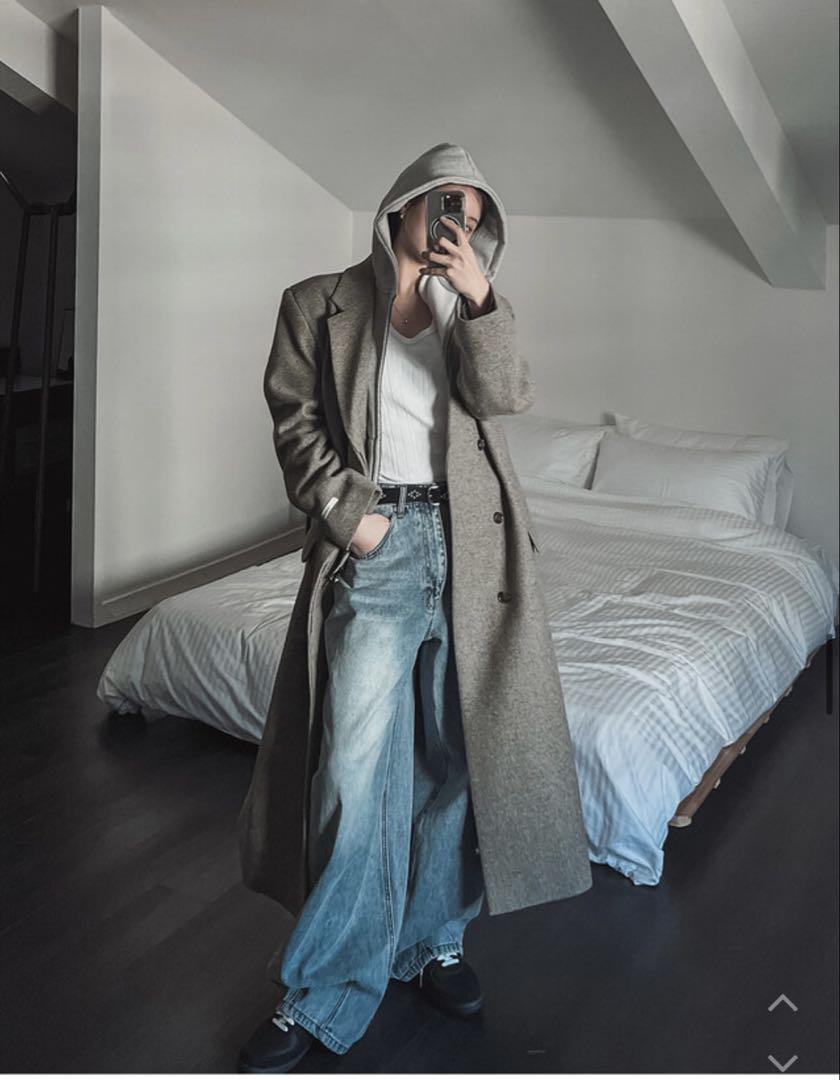 ベージュ ダブルブレスト ロングコート ZARA ベージュ ダブルブレスト ロングコートオーバーサイズ