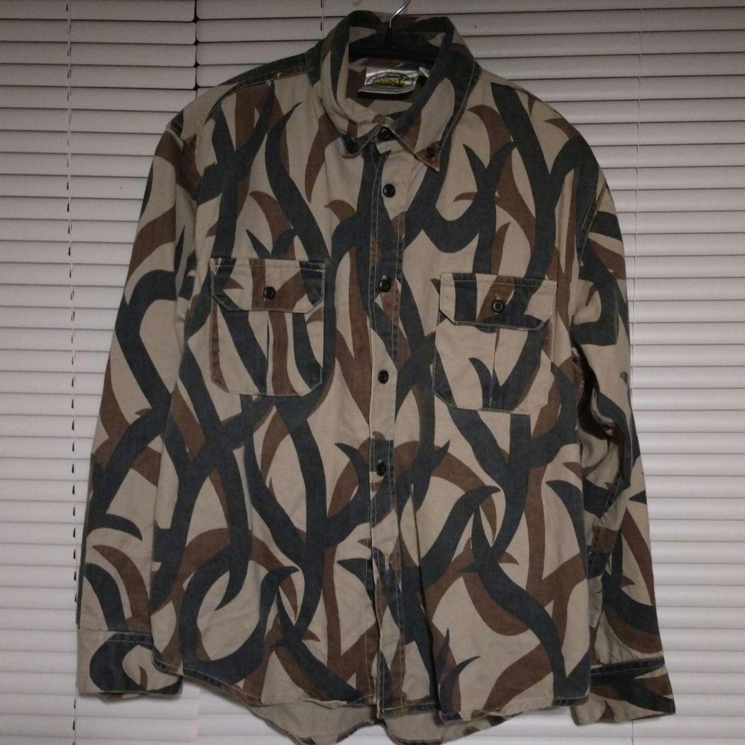 山田レン着用】90s USA製 ASAT トライバルカモ 長袖シャツ 山田レン着用】90s USA製 ASAT トライバルカモ 長袖シャツ