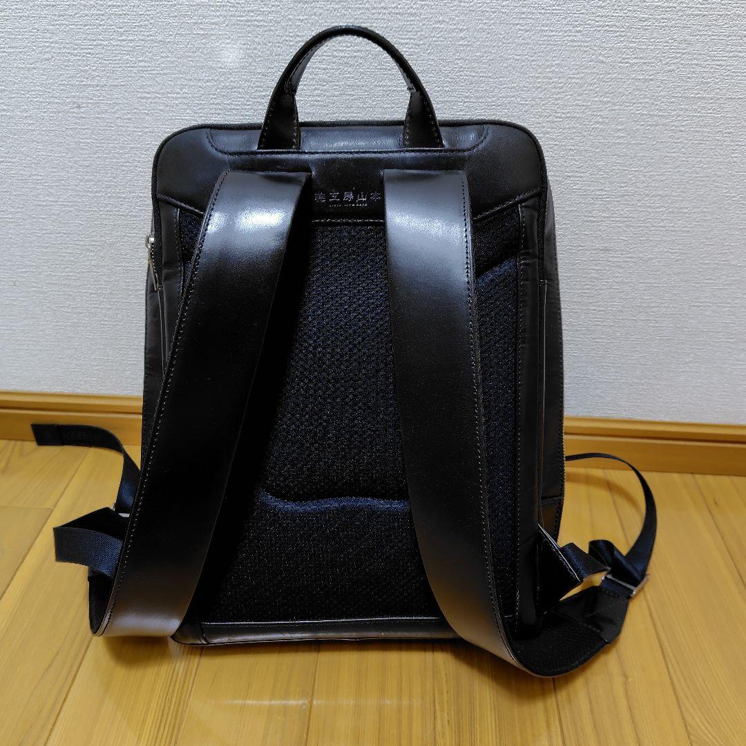 鞄工房山本　 ブラックレザー バックパック