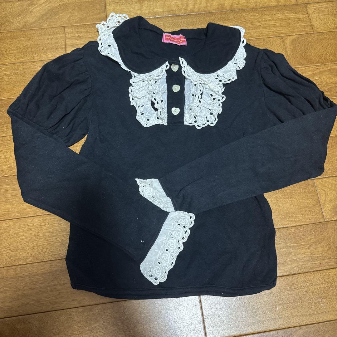 angelic pretty 薔薇レース ハートボタン カットソー