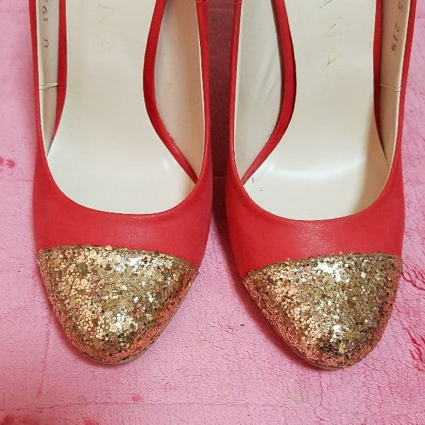 ダイアナDIANAキラキラグリッターピンヒール パンプス チェリー