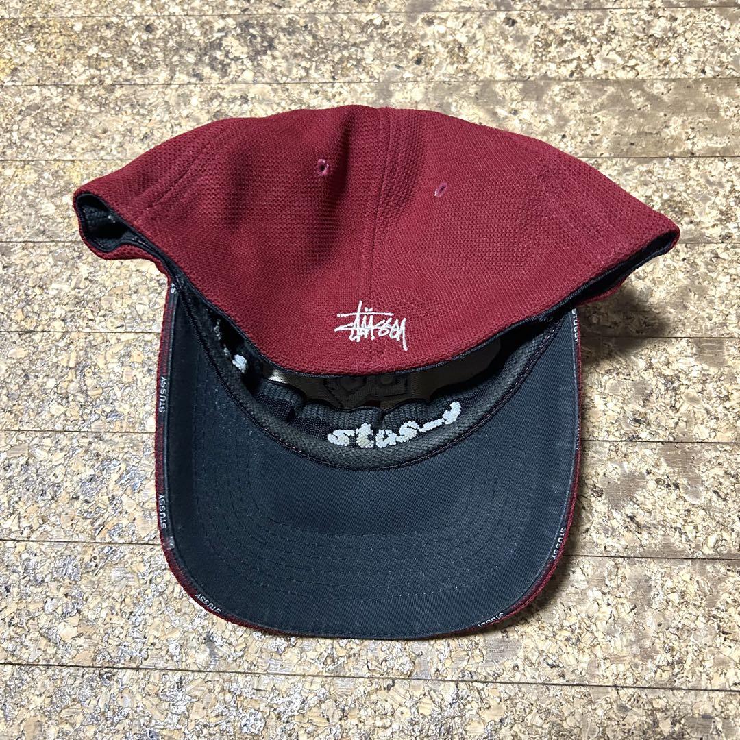 Old stussy キャップ レッド SMサイズ 6パネルキャップ