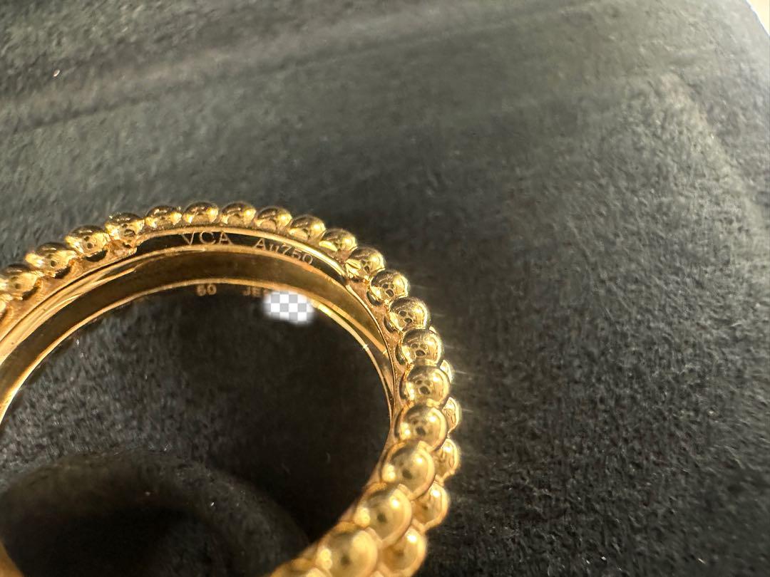 ペルレ ゴールドパール リング 3連モデル、18K イエローゴールド