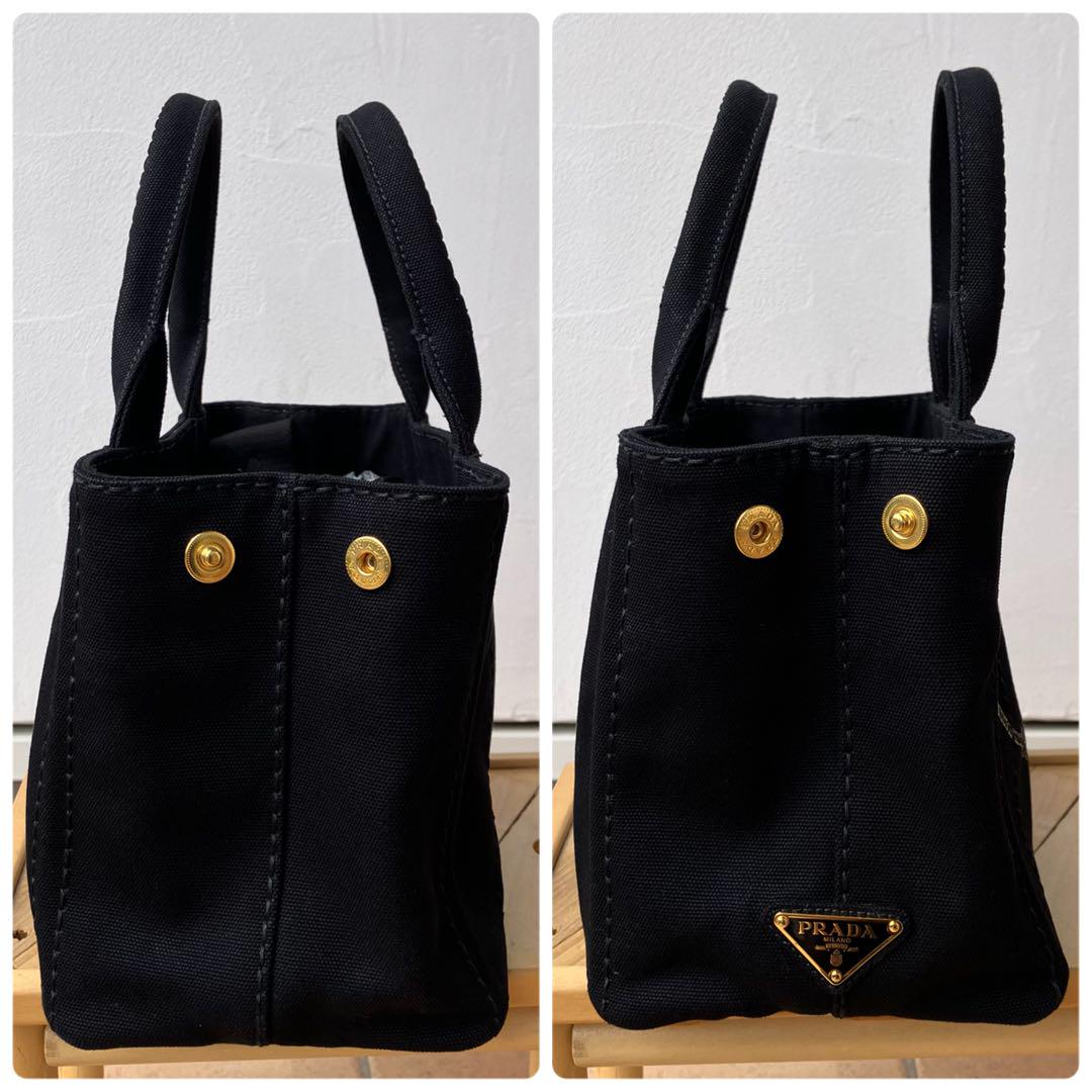 ✨美品✨PRADA カナパ S ブラック ストライプ ショルダーバッグ