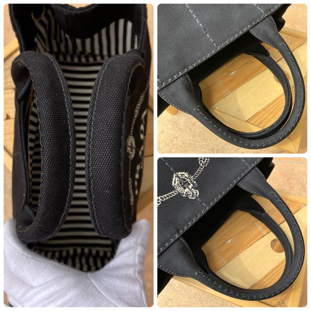 ✨美品✨PRADA カナパ S ブラック ストライプ ショルダーバッグ