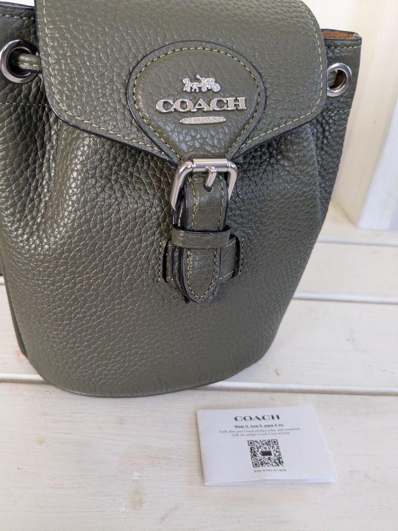 COACHバックパック|カーキ|斜め掛け2WAY|