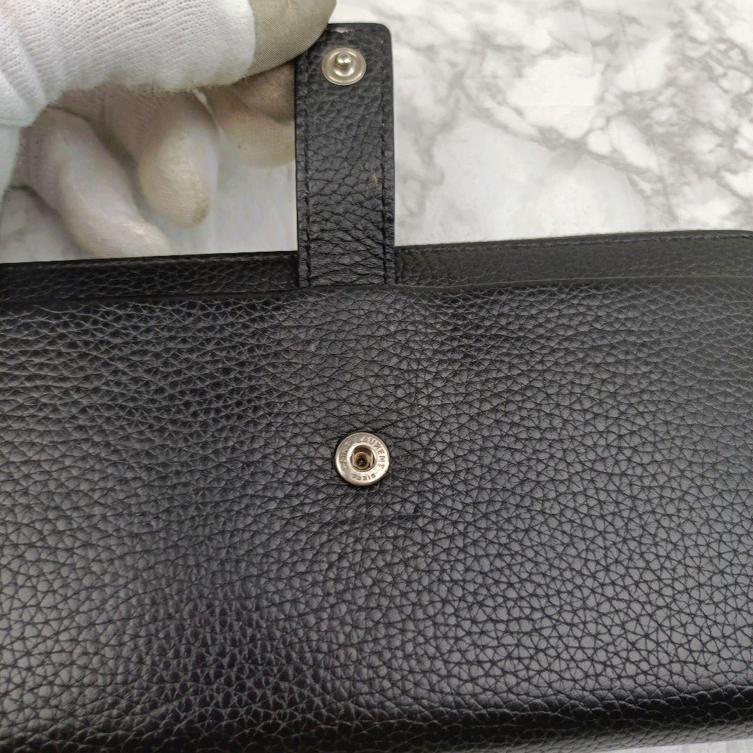 美品 サンローラン ラウンドジップ 長財布 ブラック レザー ロゴ