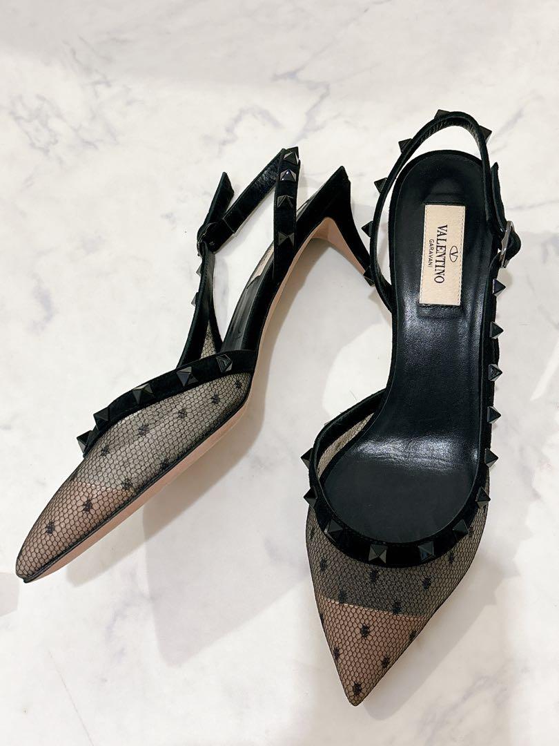 ほぼ新品 VALENTINO ドットロックスタッズ 38ハーフ ほぼ新品 VALENTINO ドットロックスタッズ 38ハーフ