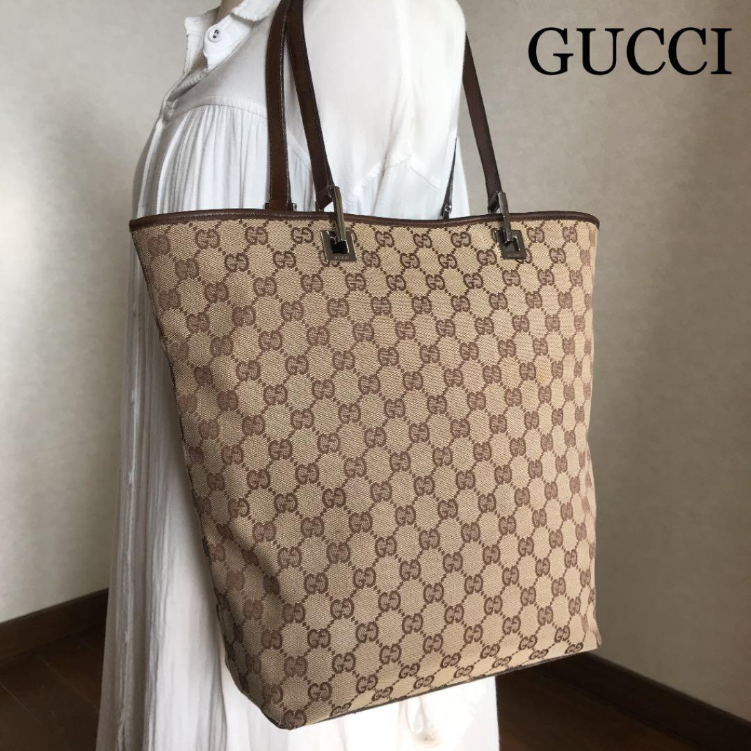 ◇ GUCCI グッチ トートバッグ GGキャンバス×レザー ◇ aljaser.com.bh