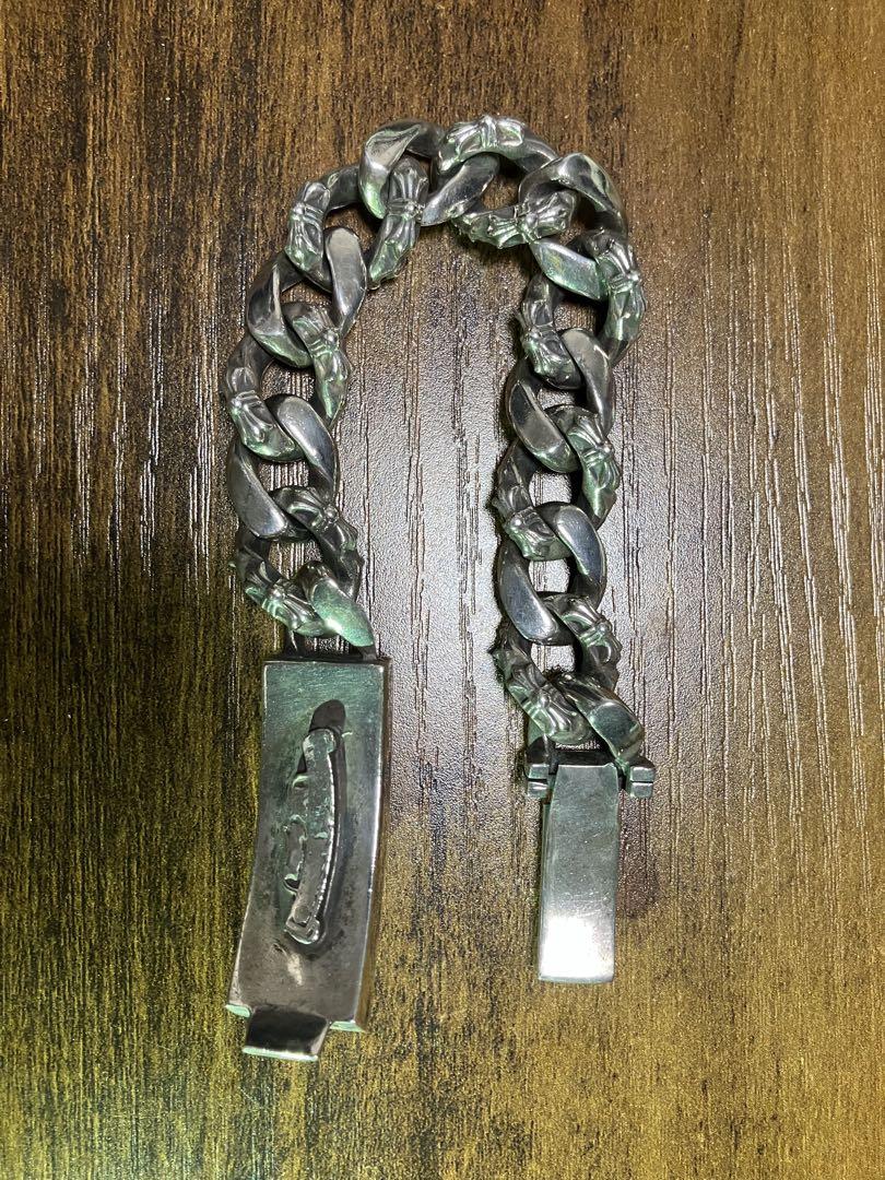 シルバー925 ブレスレット　フローラルチェーン　ID クロムハーツモチーフ