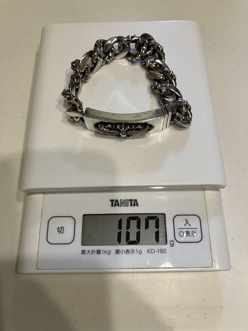 シルバー925 ブレスレット　フローラルチェーン　ID クロムハーツモチーフ