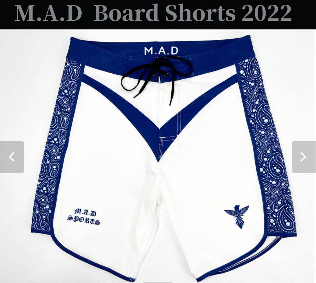 【専用】M.A.D ボードショーツ 2022 ホワイト/ネイビー