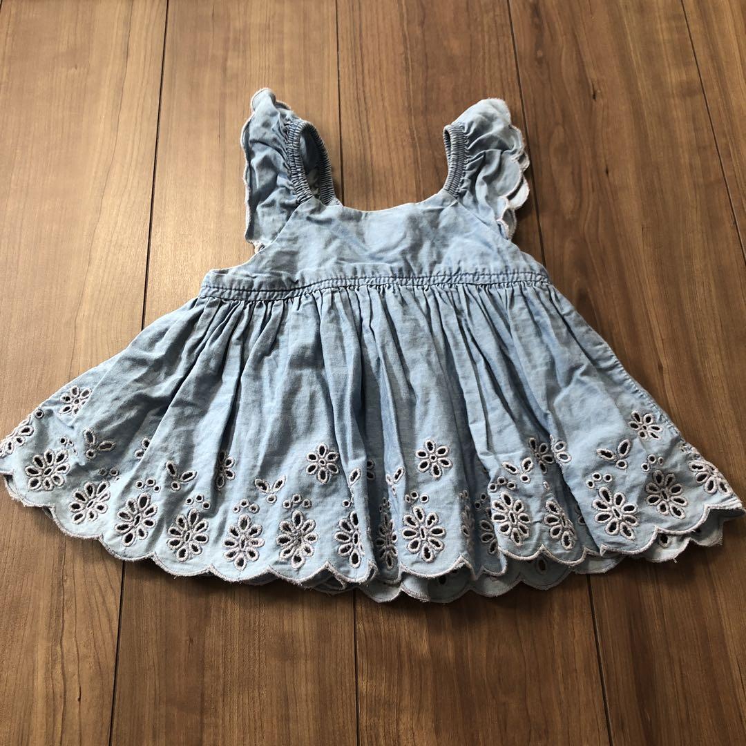 【アルカリです】 ウォッシュドデニムチュニック 刺繍 フリル 45RONEONE いろいろデニムのプルフリルチュニック: WOMEN｜45R