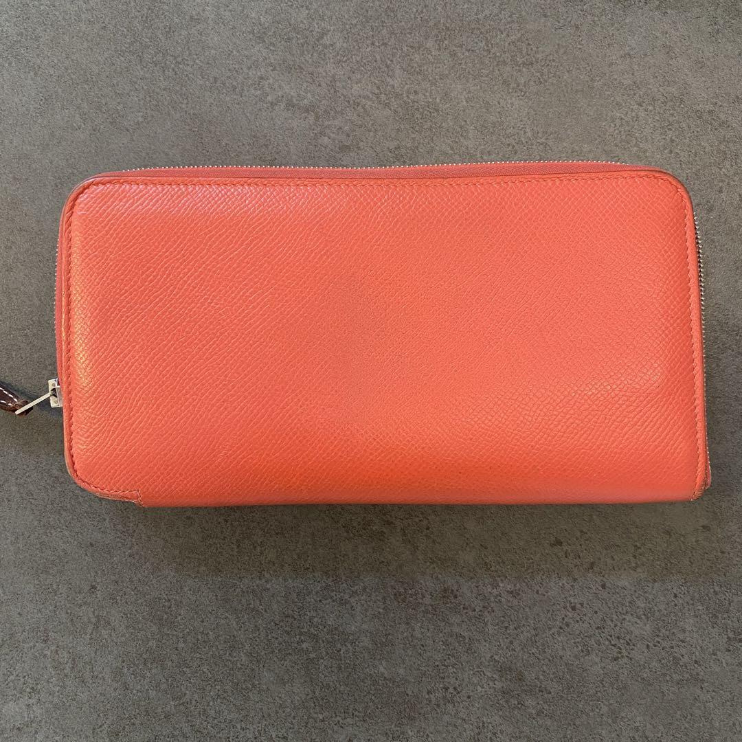 HERMES 長財布 アザップ シルクイン サーモンピンク 太陽 - メルカリ