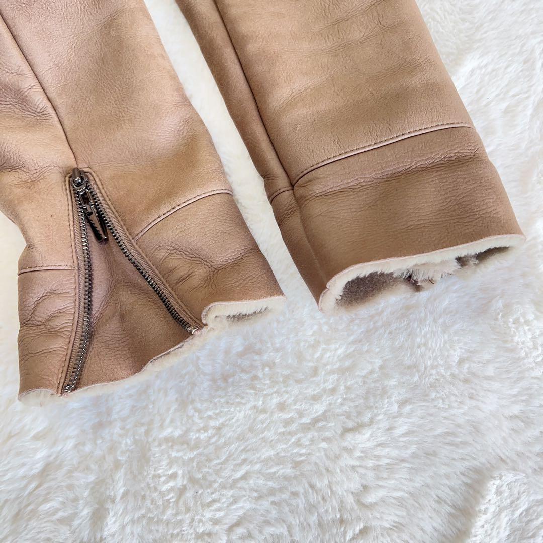 トスカーナ リアルムートン ラムレザー ノーカラー ライダース ジャケット トスカーナ リアルムートン ラムレザー ノーカラー ライダース ジャケット