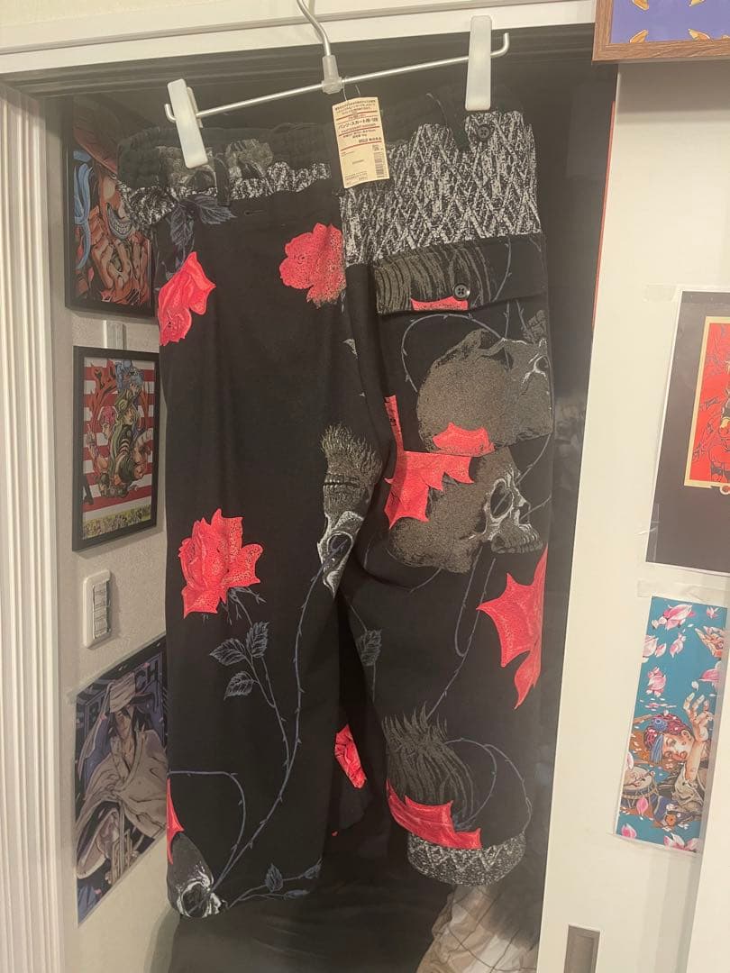 yohji yamamoto 14AW スカルローズ　ラップパンツ