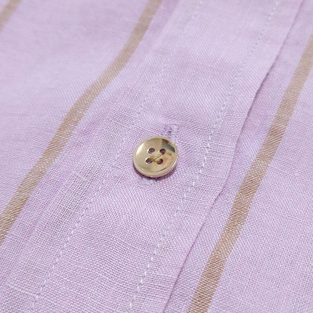 【Spick&Span】 リネンシャツ 金ボタン 週末限定♪Spick&Span リネン 金ボタン オーバーサイズ シャツ F