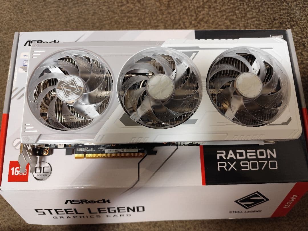 グラフィックボード・グラボ・ビデオカード ASRock Radeon RX 9070 Steel Legend 16GB