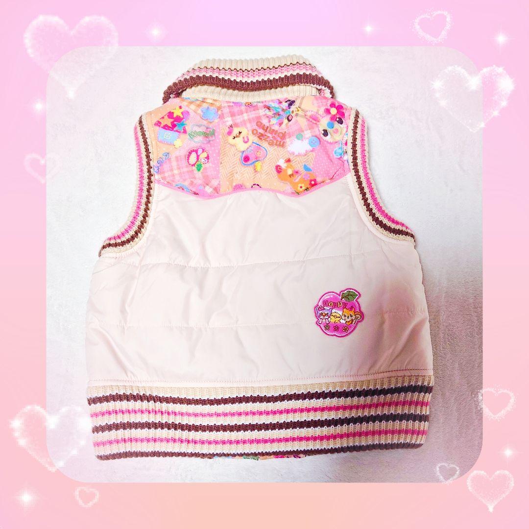 ❤メゾピアノ❤ミミポポ✨みみぽぽ✨中綿ベスト✨平成レトロ✨リバーシブル❤ ❤メゾピアノ❤ミミポポ✨みみぽぽ✨中綿ベスト✨平成レトロ✨リバーシブル❤