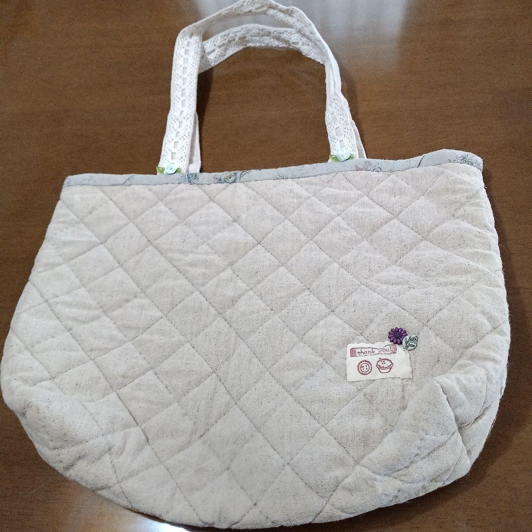 ウサギ刺繍キルティングバッグ - メルカリ