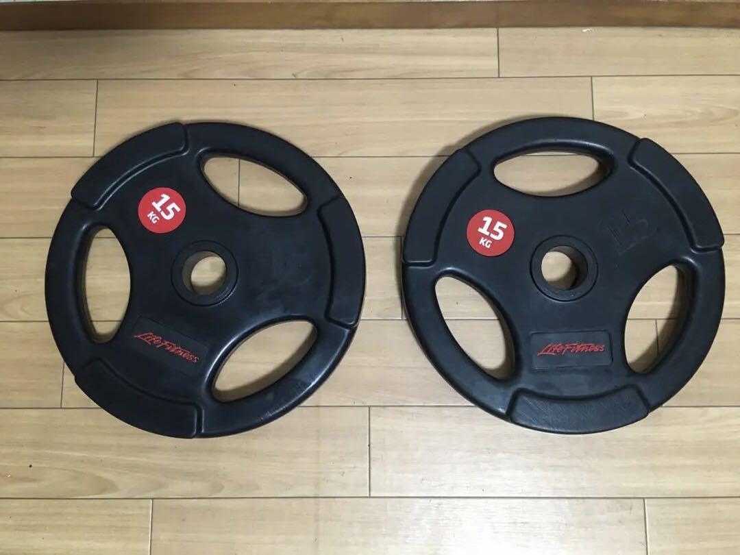 ②オリンピックプレートLifefitness 15kg x 1枚/穴径50mm