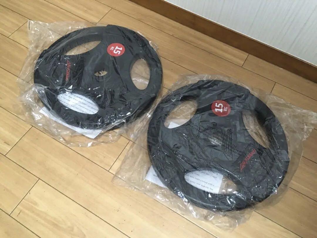 ②オリンピックプレートLifefitness 15kg x 1枚/穴径50mm