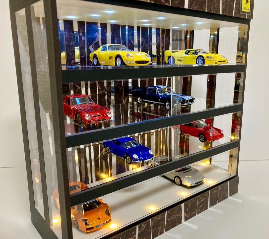1/64・ステンバイブレーション・2層式ディスプレーBOX /照明付