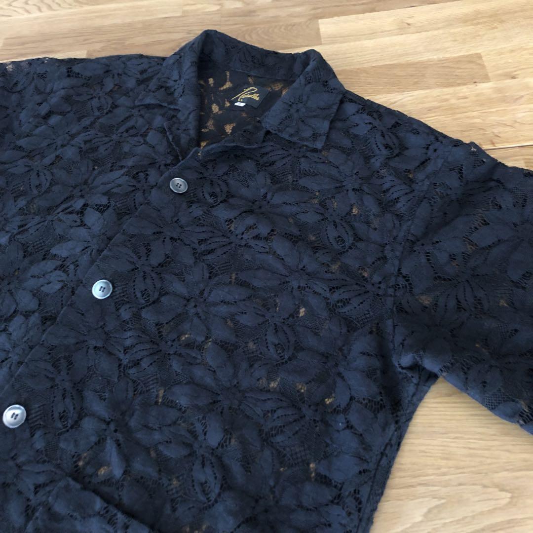B'z 稲葉浩志さん着用 NEEDLES 23SS レース カバナシャツ 黒 L