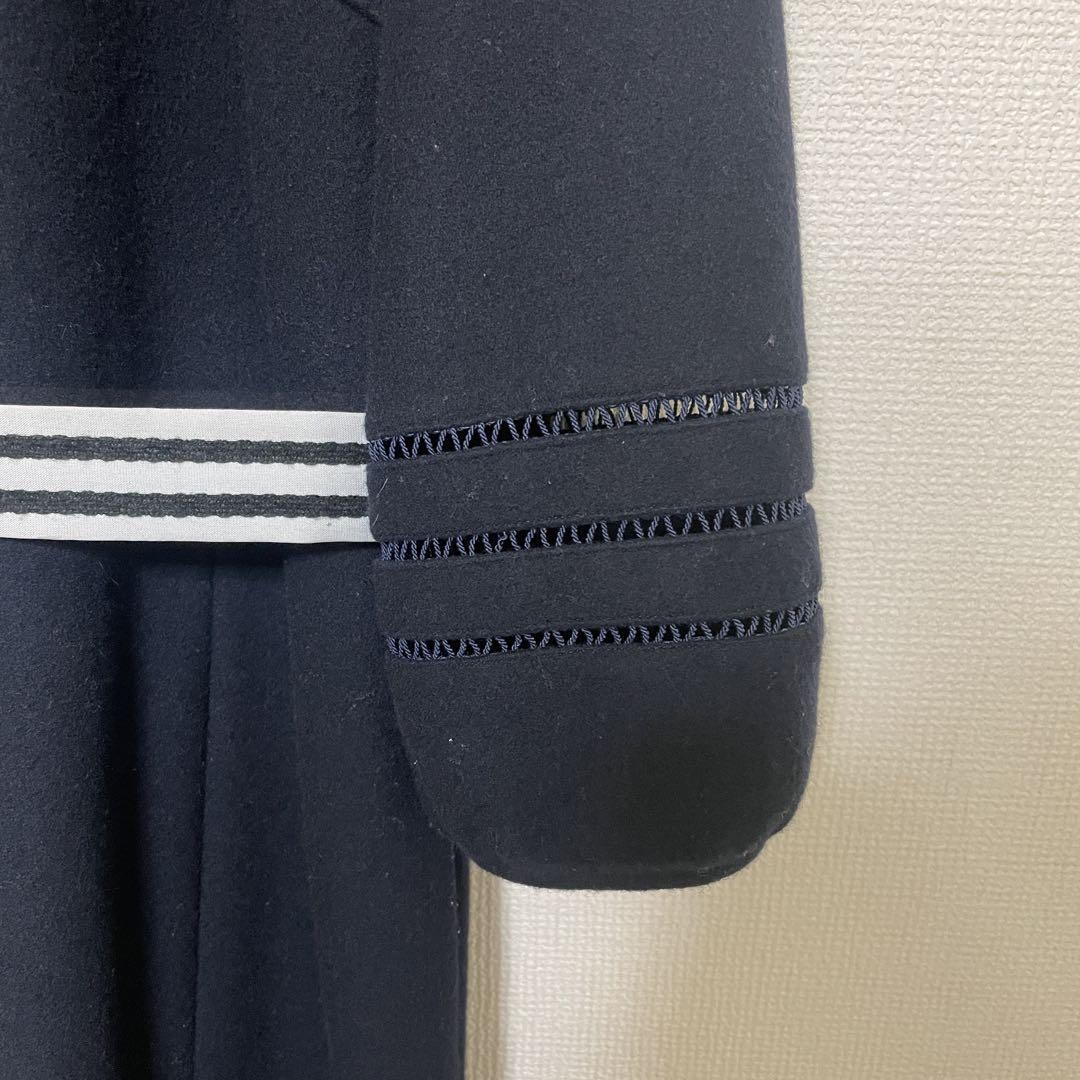 BORDERS at BALCONY ネイビー 七分袖ワンピース