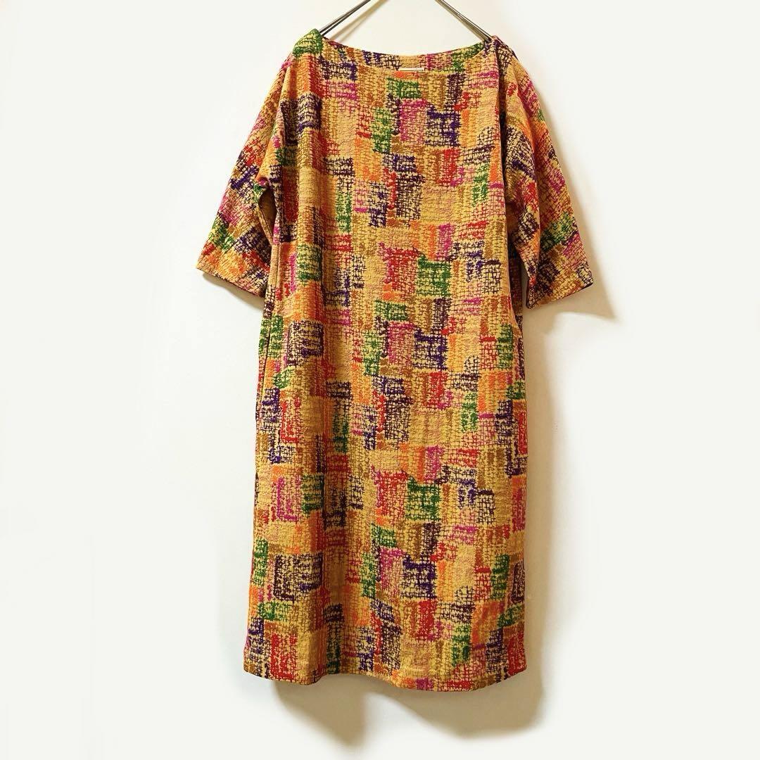 シビラ 総柄 刺繍 ワンピース