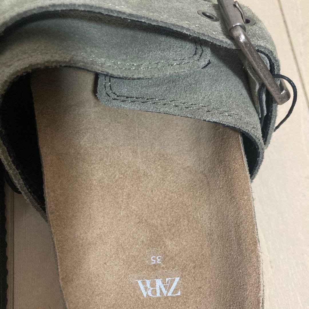 ZARA ザラ 本革 レザー クロッグサンダル サボ 35