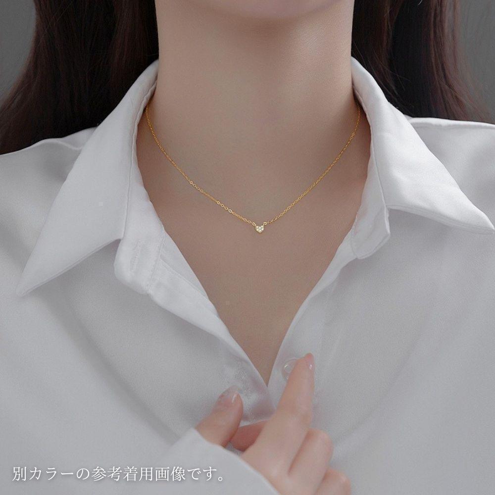 159N☆【高品質✨】ネックレス　ハート　パヴェ　小粒ダイヤ　敷き詰め　シルバー 159Nv【高品質✨】ネックレス ハート パヴェ 小粒ダイヤ