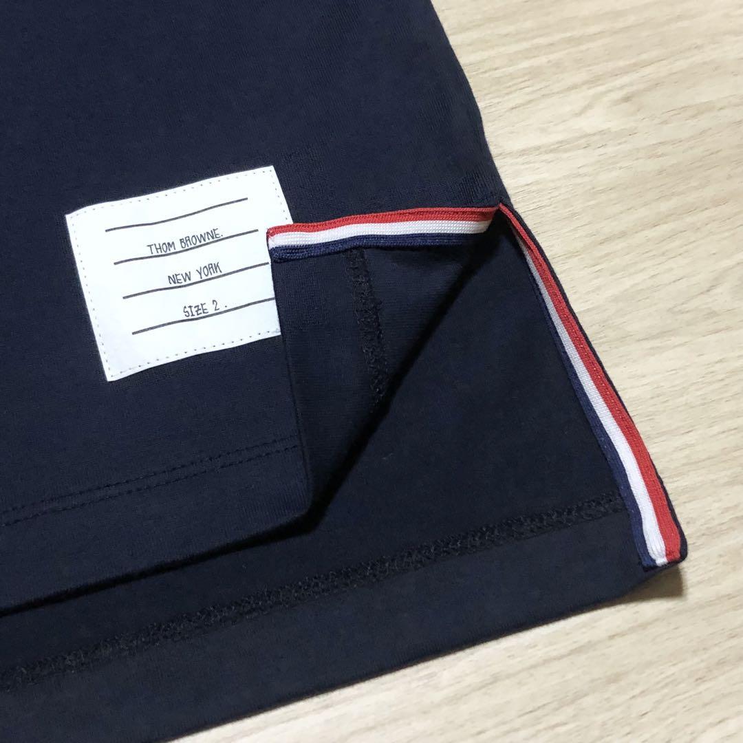 THOM BROWNE トムブラウン tシャツ 半袖 ボーダー ワッペン付き