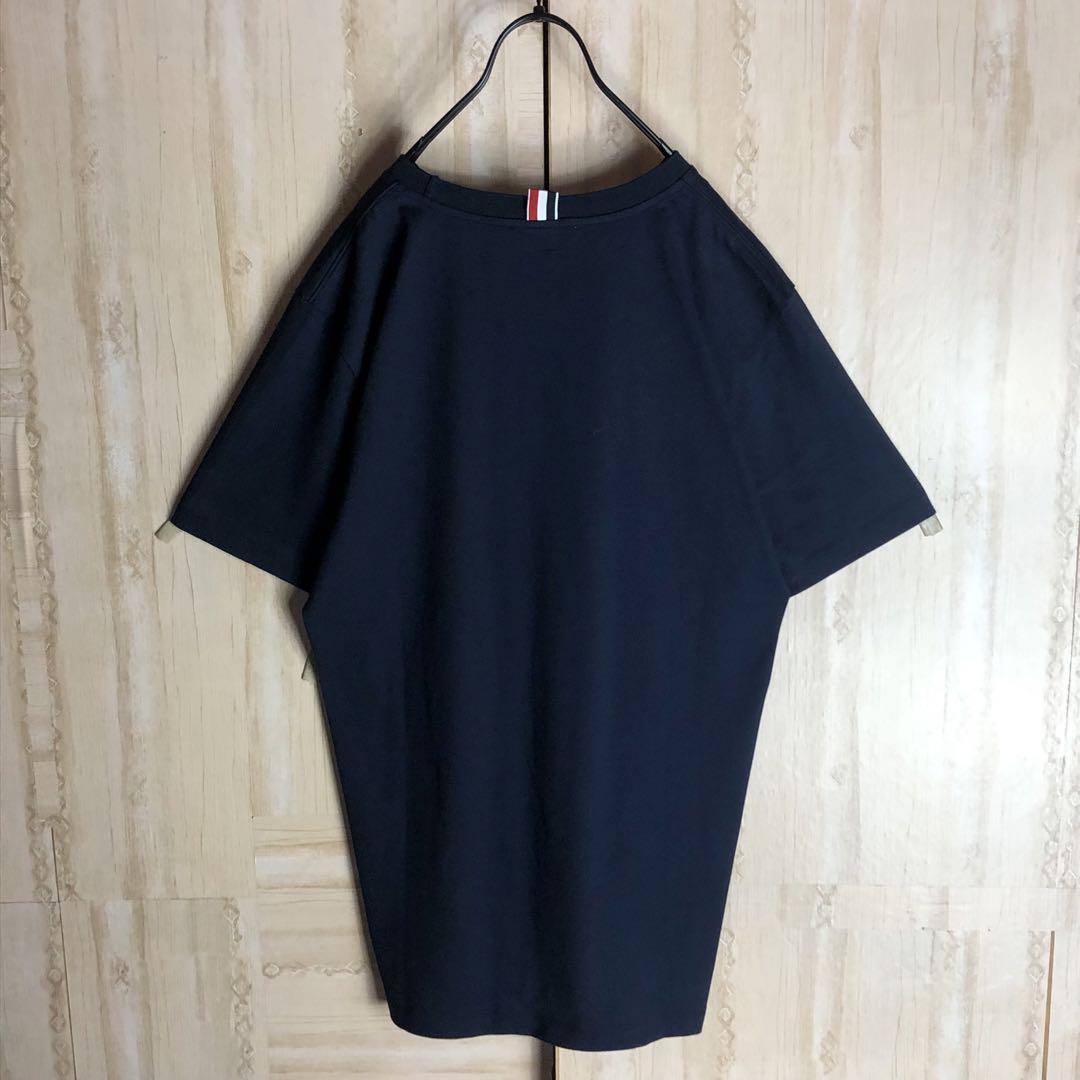 THOM BROWNE トムブラウン tシャツ 半袖 ボーダー ワッペン付き