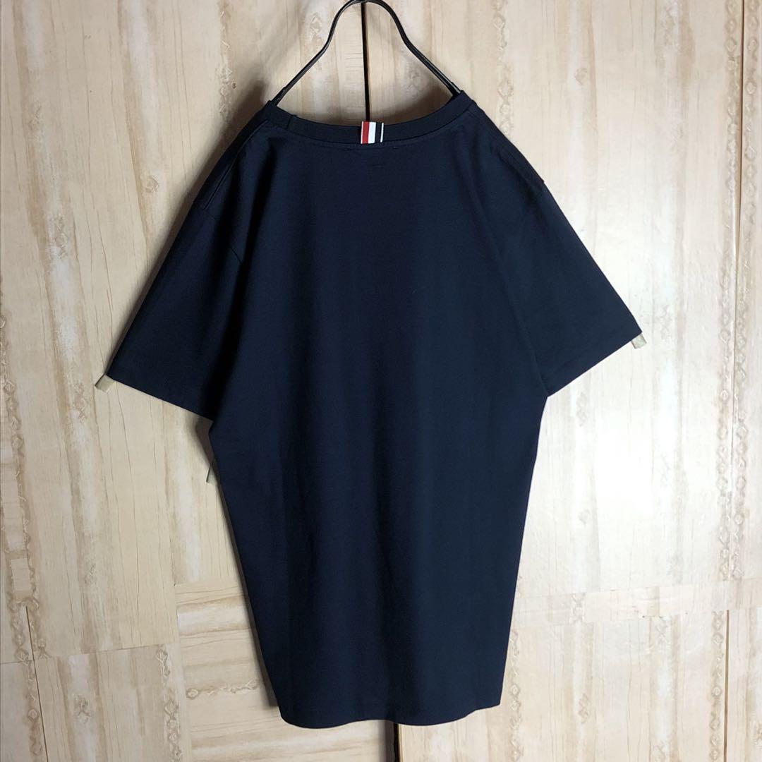THOM BROWNE トムブラウン tシャツ 半袖 ボーダー ワッペン付き