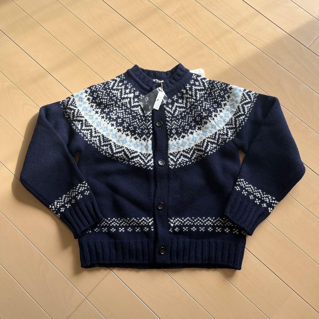 ウールカシミヤ　ジャガードカーディガン