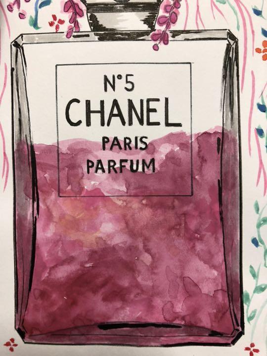 CHANEL A4 銀河鉄道 額縁付き G6VSl-m38111048359 No.5 水彩アクリル 絵画原画抽象画 最安値格安