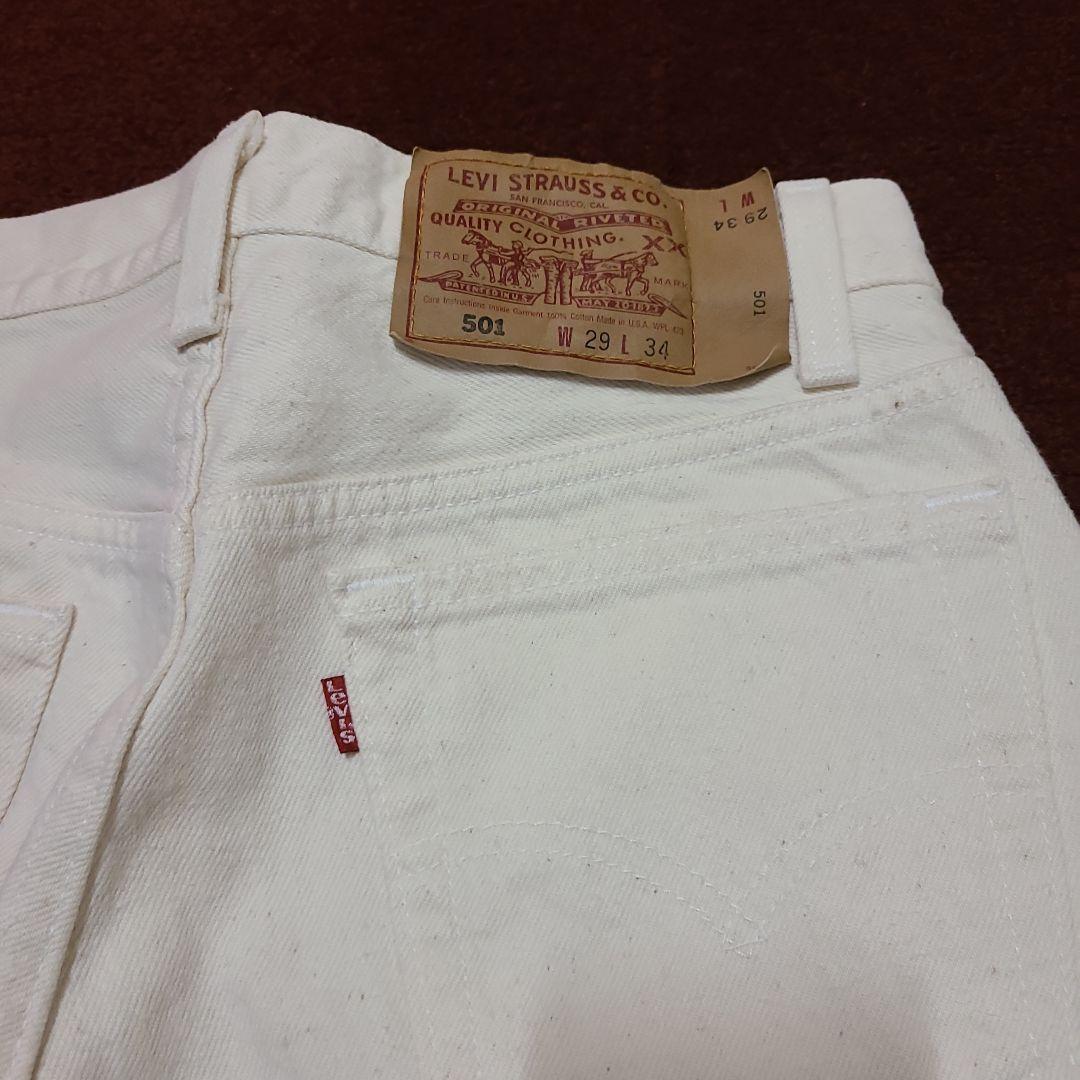 w29vintageリーバイス90s501usaアメリカ製levisオフホワイト