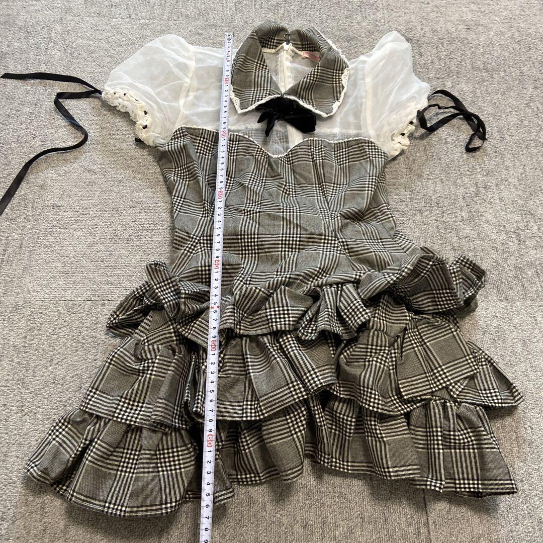 キャンディフルーツ メイド服 チェック柄 グレー