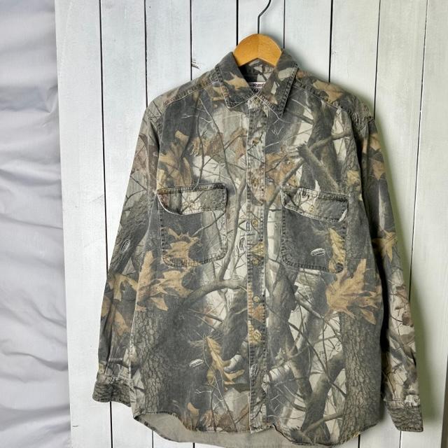 USA古着 90s～ Wrangler リアルツリーカモ コットンシャツ L程度