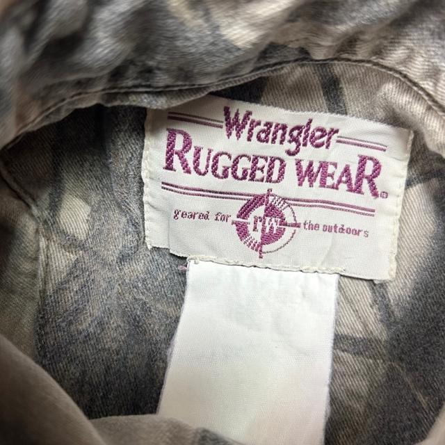USA古着 90s～ Wrangler リアルツリーカモ コットンシャツ L程度