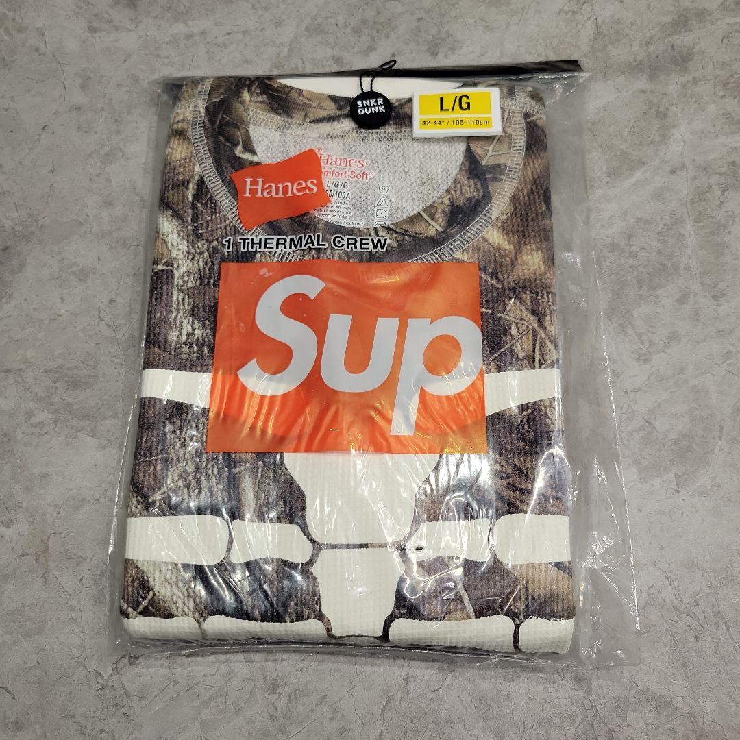 Supreme Hanes Bones Thermal Crew　サイズL