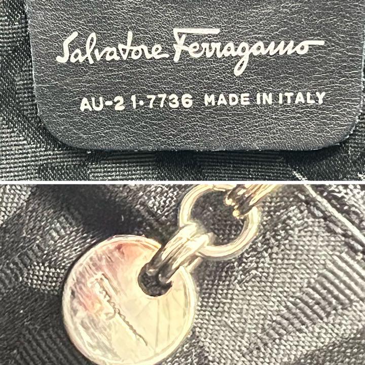 トートバッグ Ferragamo フェラガモ エナメル トートバッグ 黒 ブラック トートバッグ Ferragamo フェラガモ エナメル トートバッグ 黒 ブラック