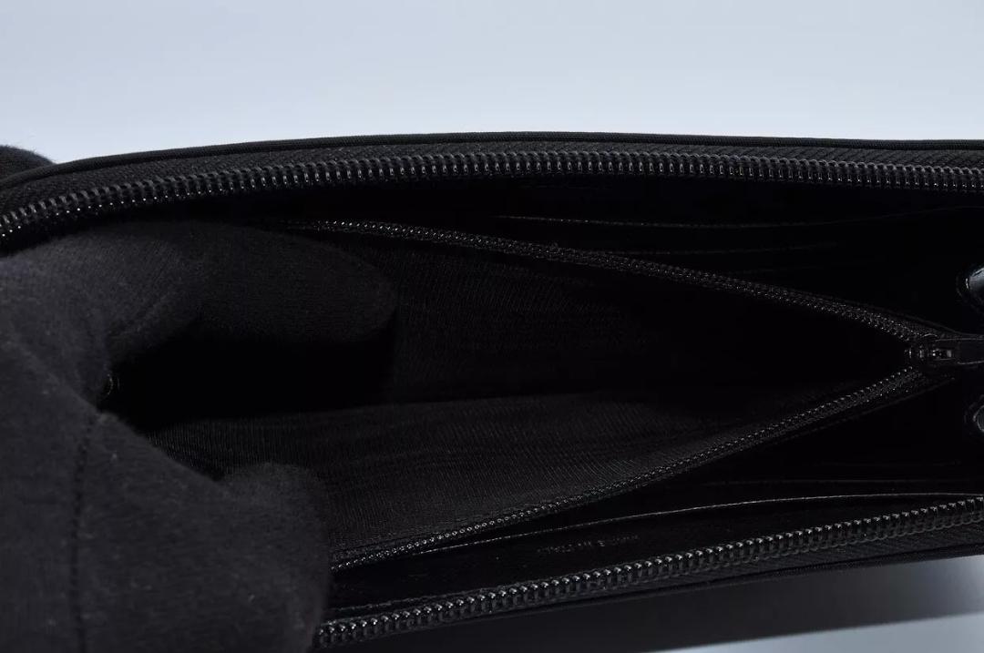 未使用 PRADA プラダ ロゴプレート 長財布 ナイロン レザー 箱、カード付