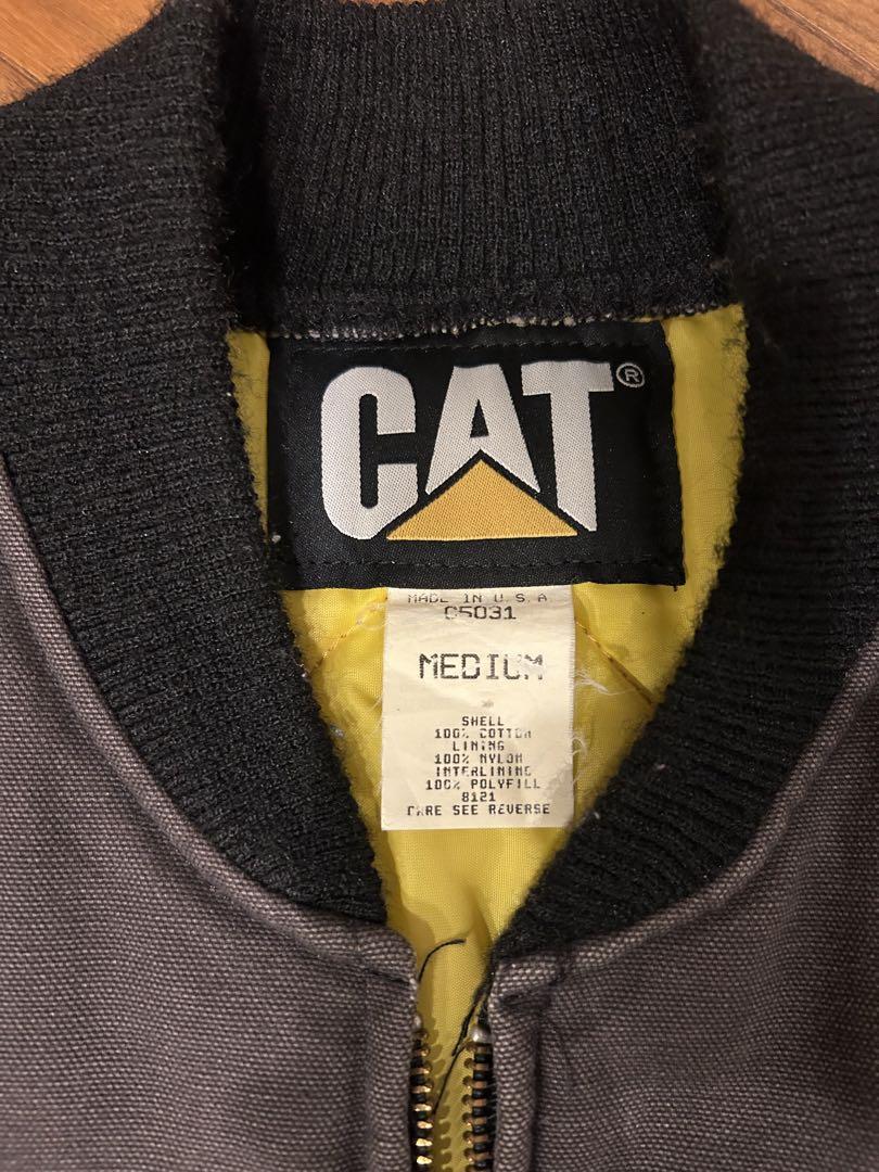 90s CATダックベスト　USA製キャタピラーカーハートダックベスト