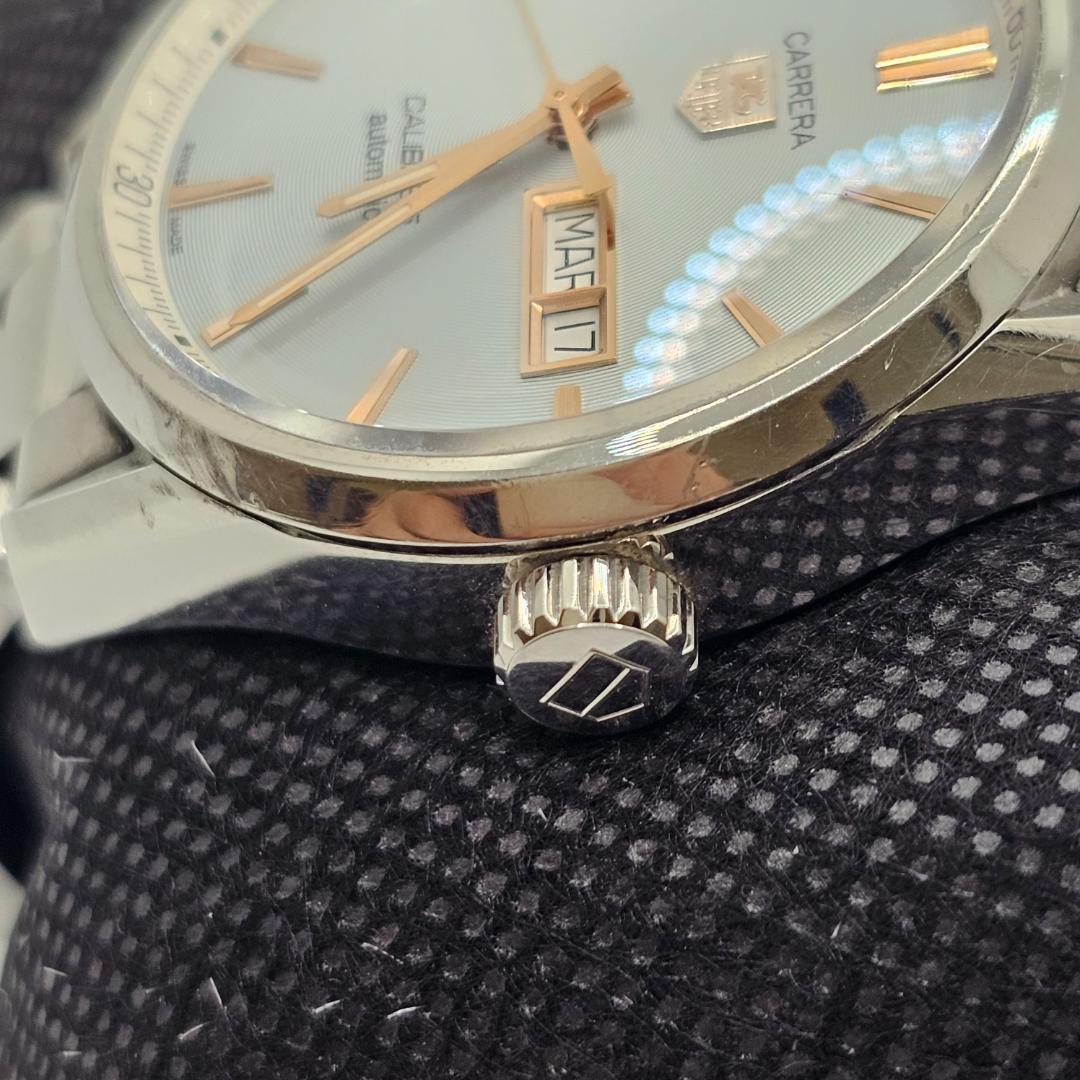 【美品】タグホイヤー カレラ キャリバー5 青文字盤 美品 メンズ 自動巻き