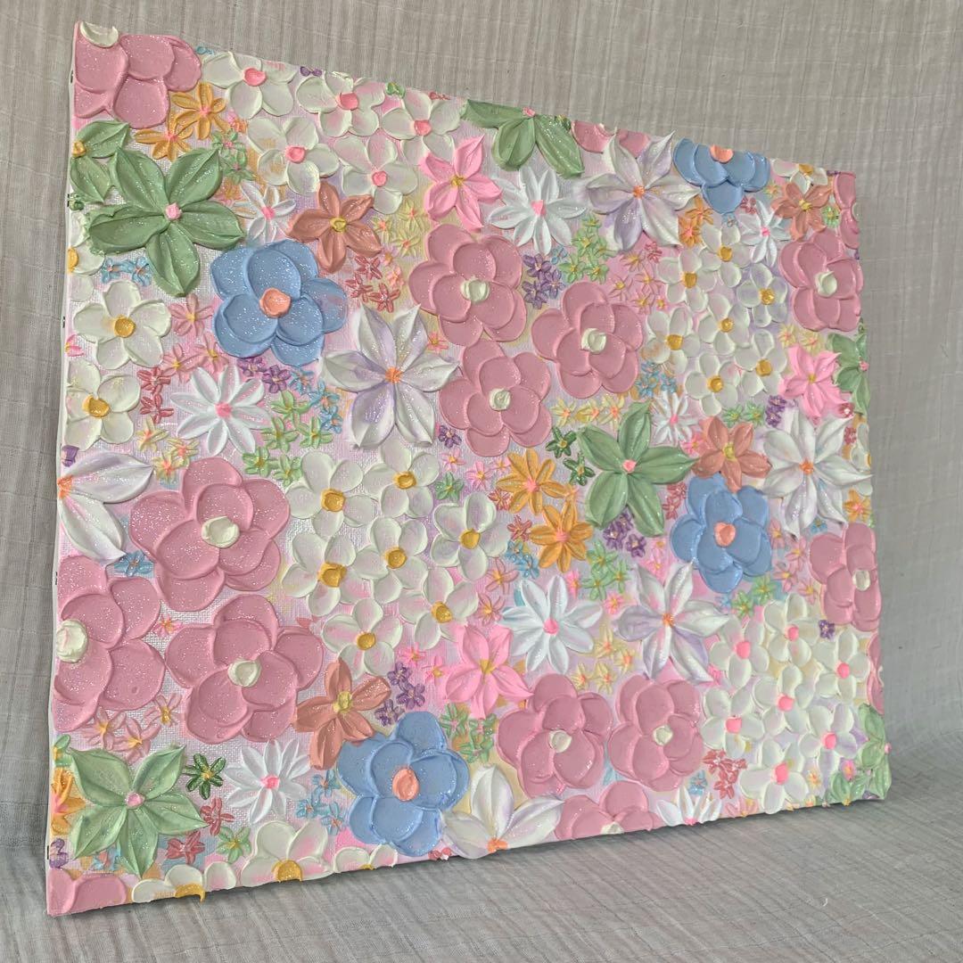 絵画 テクスチャーアート フラワーアート 花柄 現代アート 花の